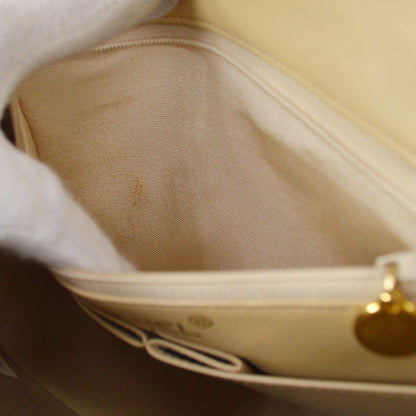 CHANEL 1989-1991 Classic Square Flap 20 Beige Lambskin