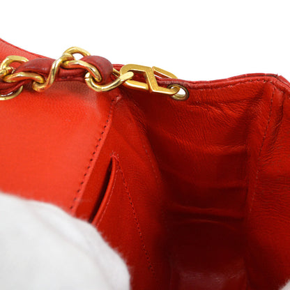 CHANEL 1986-1989 Red Crocodile Pointed Flap Bag