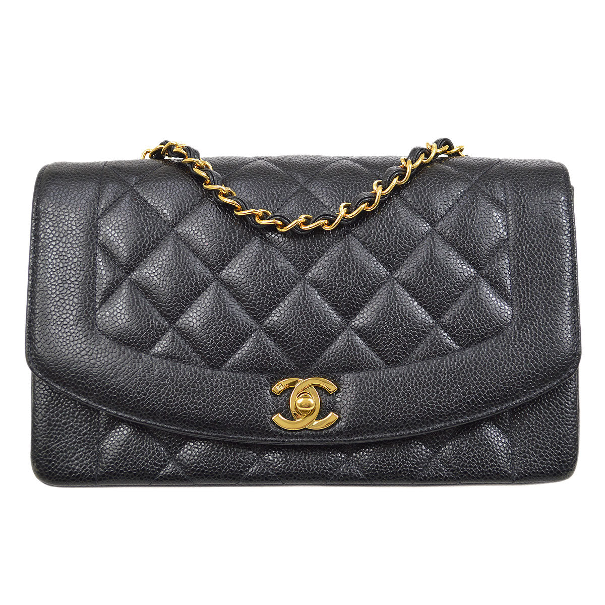 CHANEL 1994-1996 Black Caviar Diana Medium