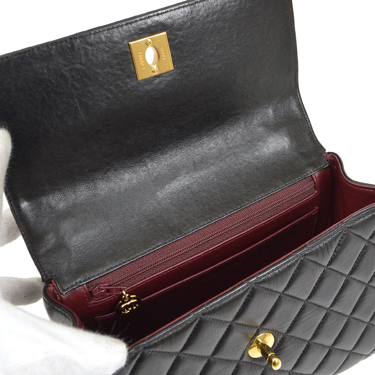 CHANEL 1996-1997 Handbag Mini Black Lambskin