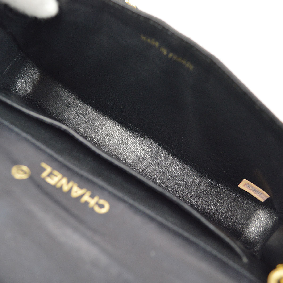 CHANEL 1989-1991 Black Lizard Pointed Flap Bag