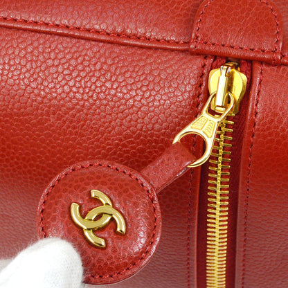 CHANEL 1996-1997 Red Caviar Timeless Vanity Handbag