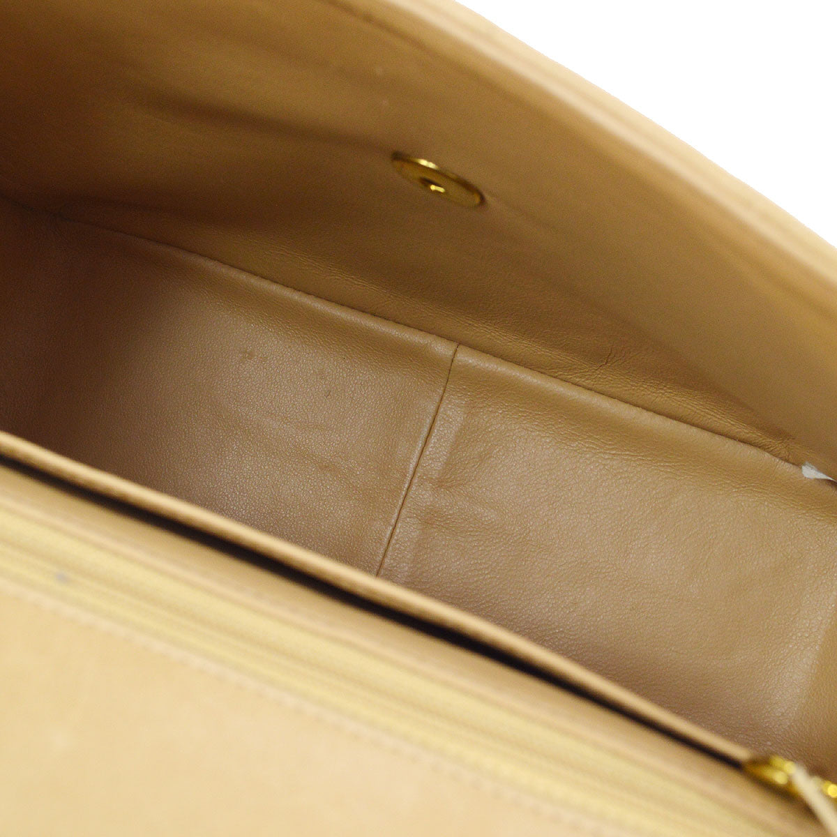 CHANEL 1994-1996 Beige Lambskin Straight Flap Medium