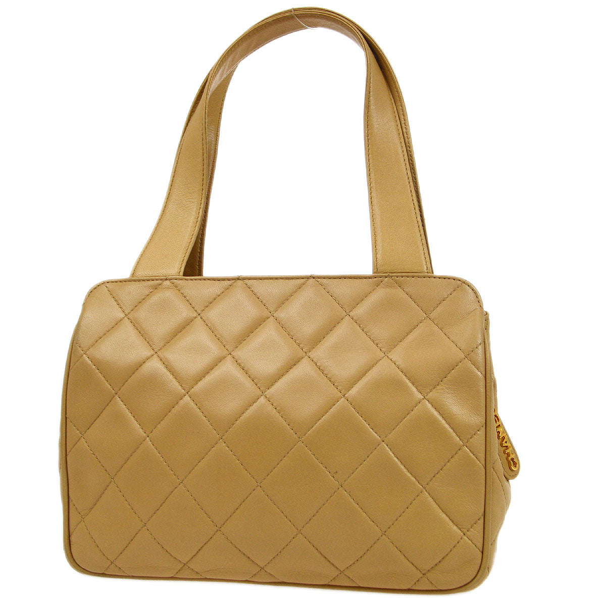 CHANEL 1997 Beige Lambskin Quilted Handbag