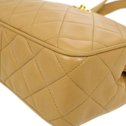 CHANEL 1997 Beige Lambskin Quilted Handbag