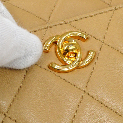 CHANEL 1997 Beige Lambskin Quilted Handbag