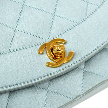 CHANEL 1989-1991 Baby Blue Satin Diana Mini