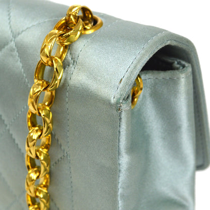 CHANEL 1989-1991 Baby Blue Satin Diana Mini
