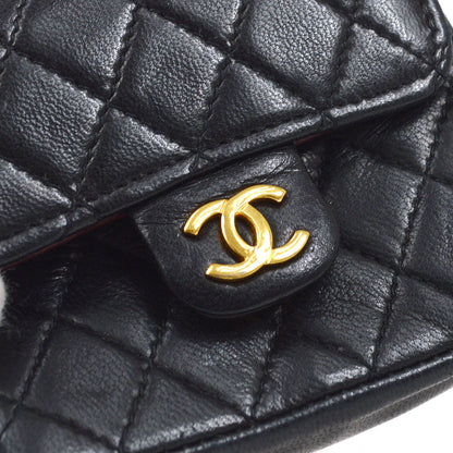 CHANEL 1990s Black Lambskin Belt Bag Micro