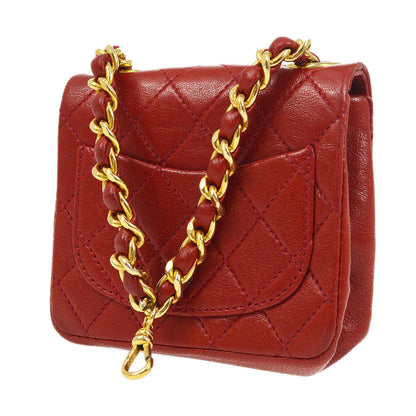 CHANEL 1990s Red Lambskin Belt Bag Micro