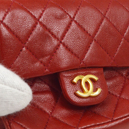 CHANEL 1990s Red Lambskin Belt Bag Micro