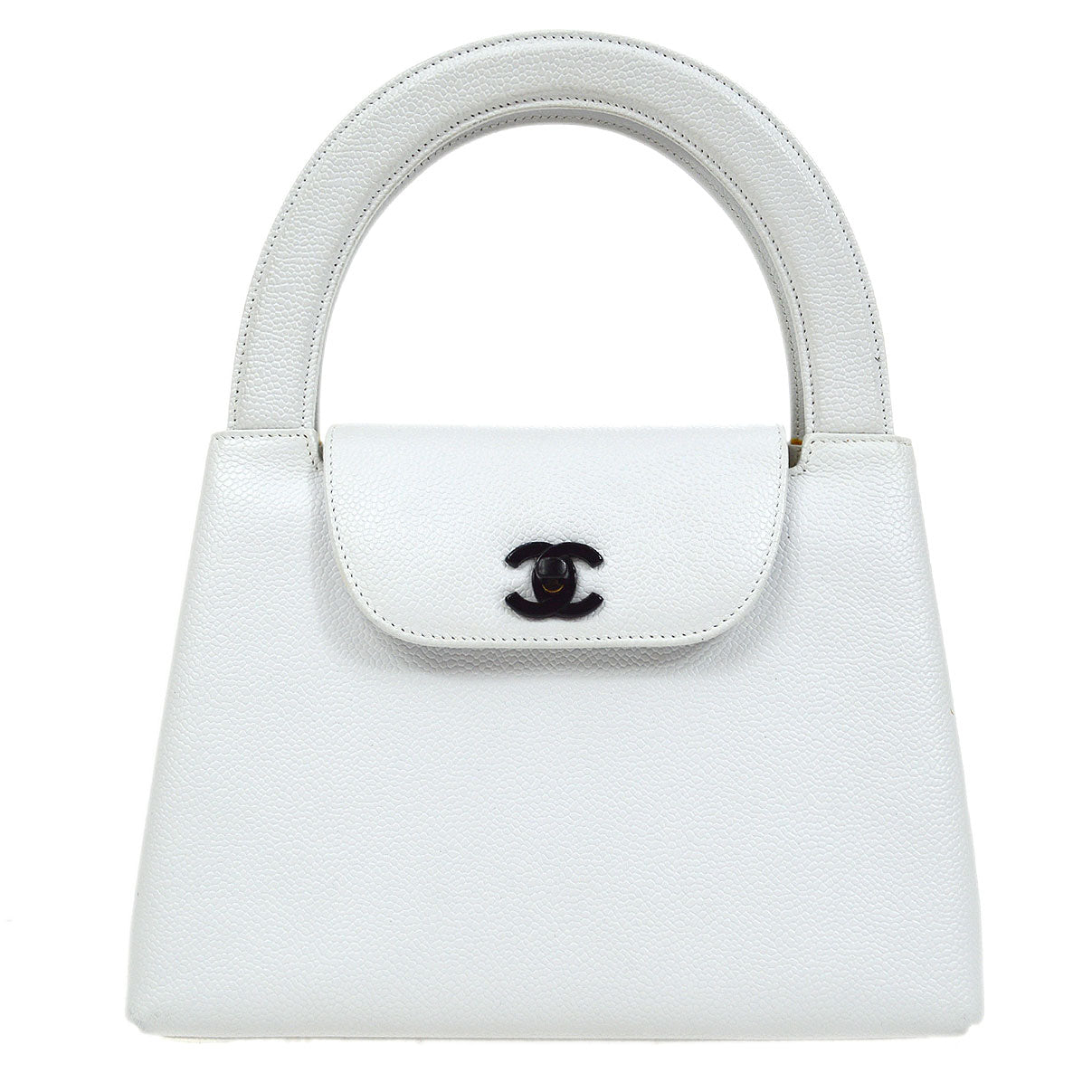 CHANEL 1997-1999 Handbag White Caviar