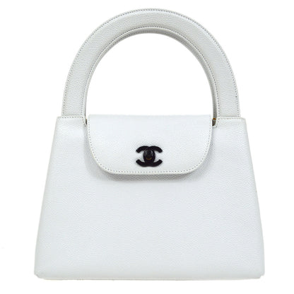 CHANEL 1997-1999 Handbag White Caviar