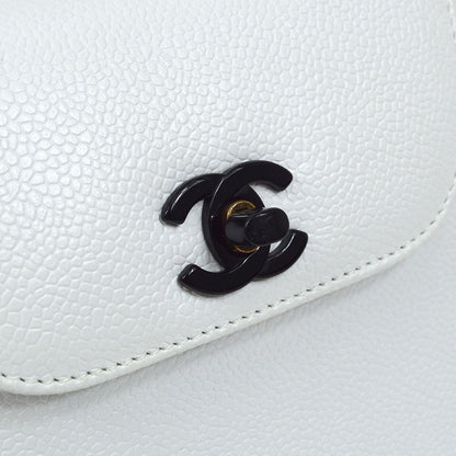 CHANEL 1997-1999 Handbag White Caviar