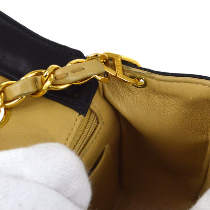 CHANEL 1991-1994 Vertical Border Flap Mini Beige Lambskin