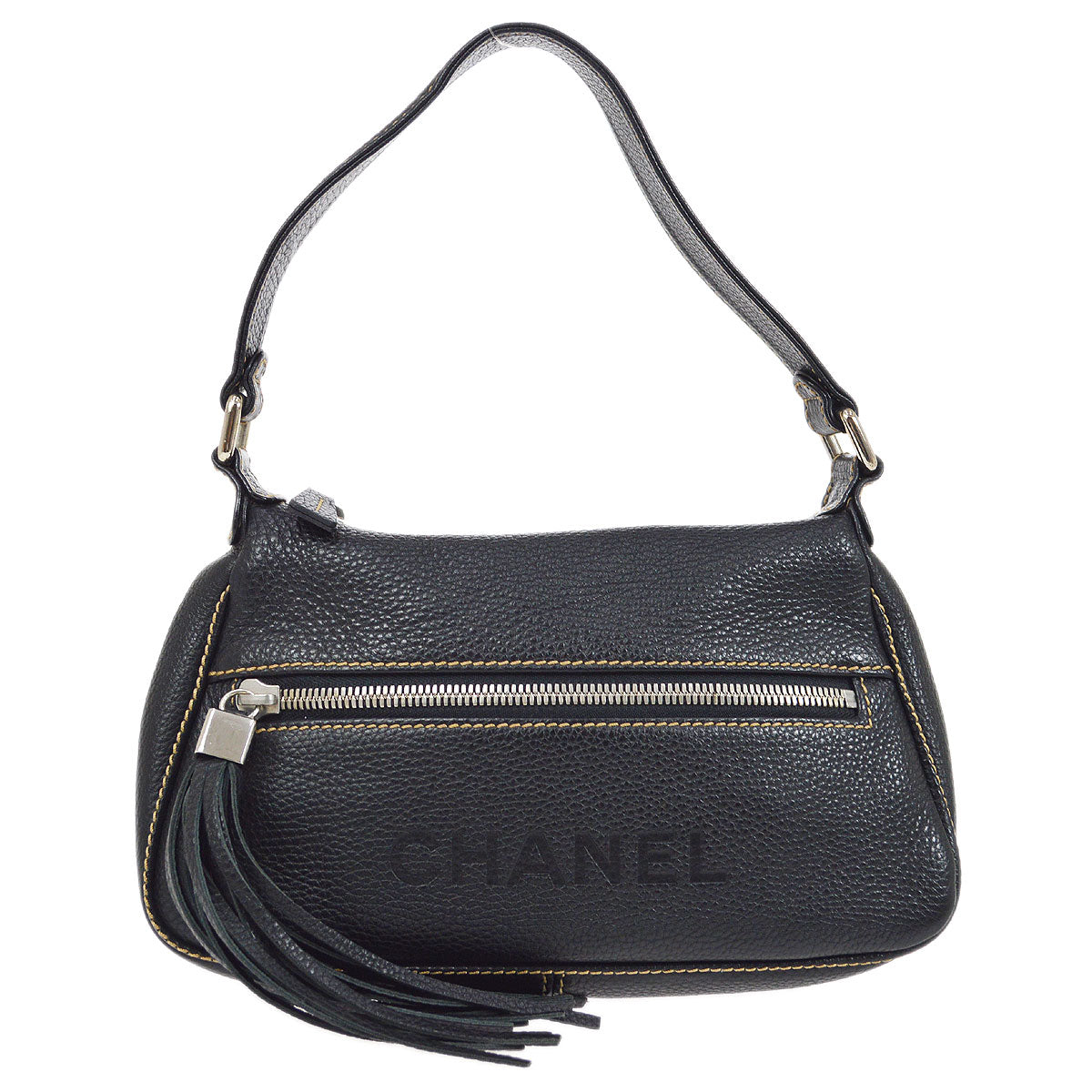 CHANEL 2001-2003 Black Caviar Hobo Bag