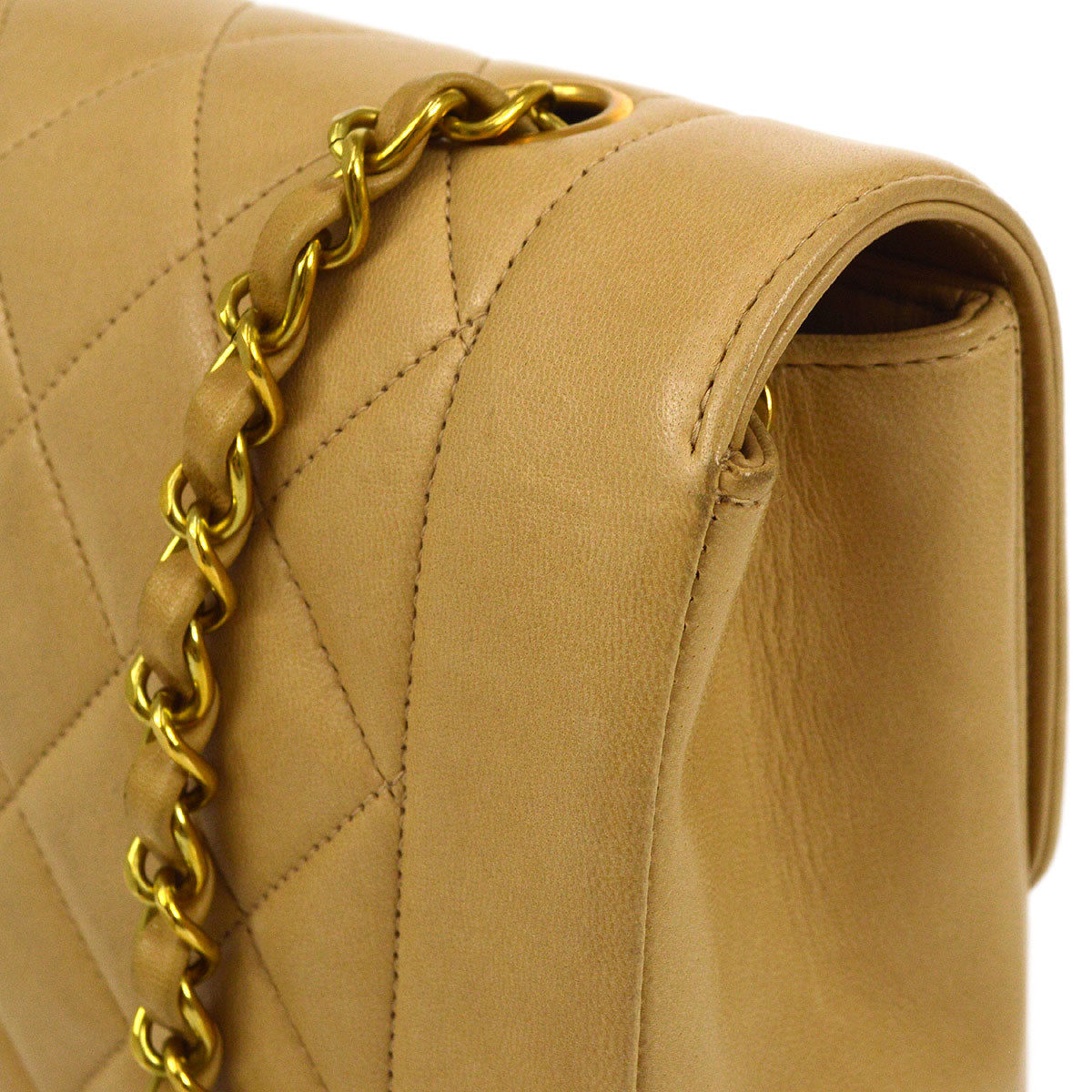 CHANEL * 1994-1996 Beige Lambskin Diana Small