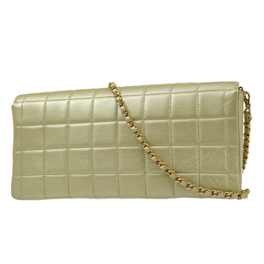 CHANEL 2001-2003 Choco Bar East West Gold Lambskin