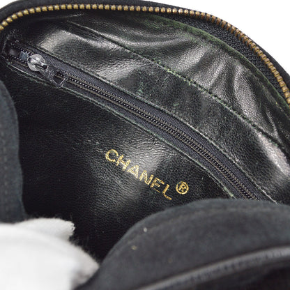 CHANEL 1986-1988 Diamond Camera Bag Mini Black Suede
