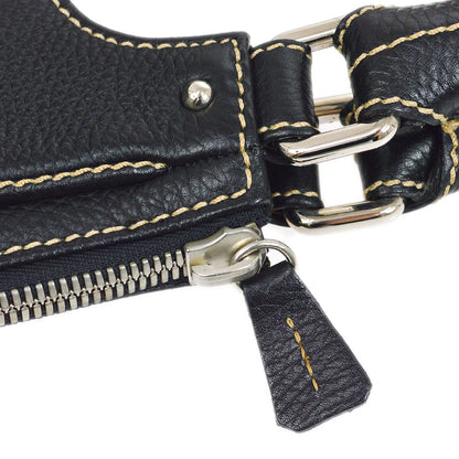 CHANEL 2003-2004 Black Caviar Embossed Logo Hobo Bag