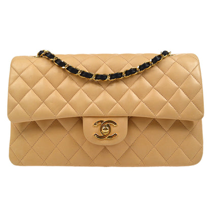 CHANEL 2004-2005 Classic Flap Medium Beige Lambskin