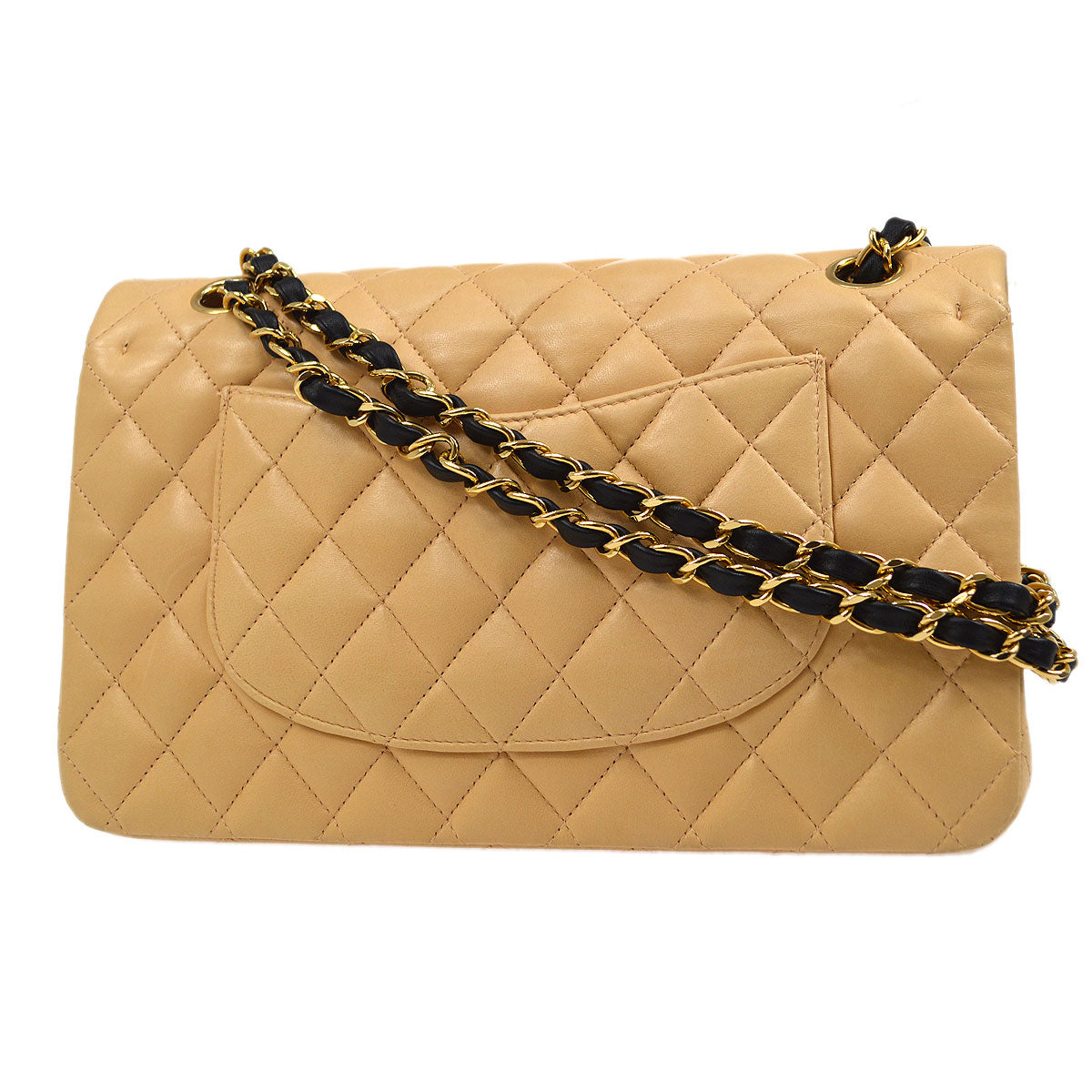 CHANEL 2004-2005 Classic Flap Medium Beige Lambskin