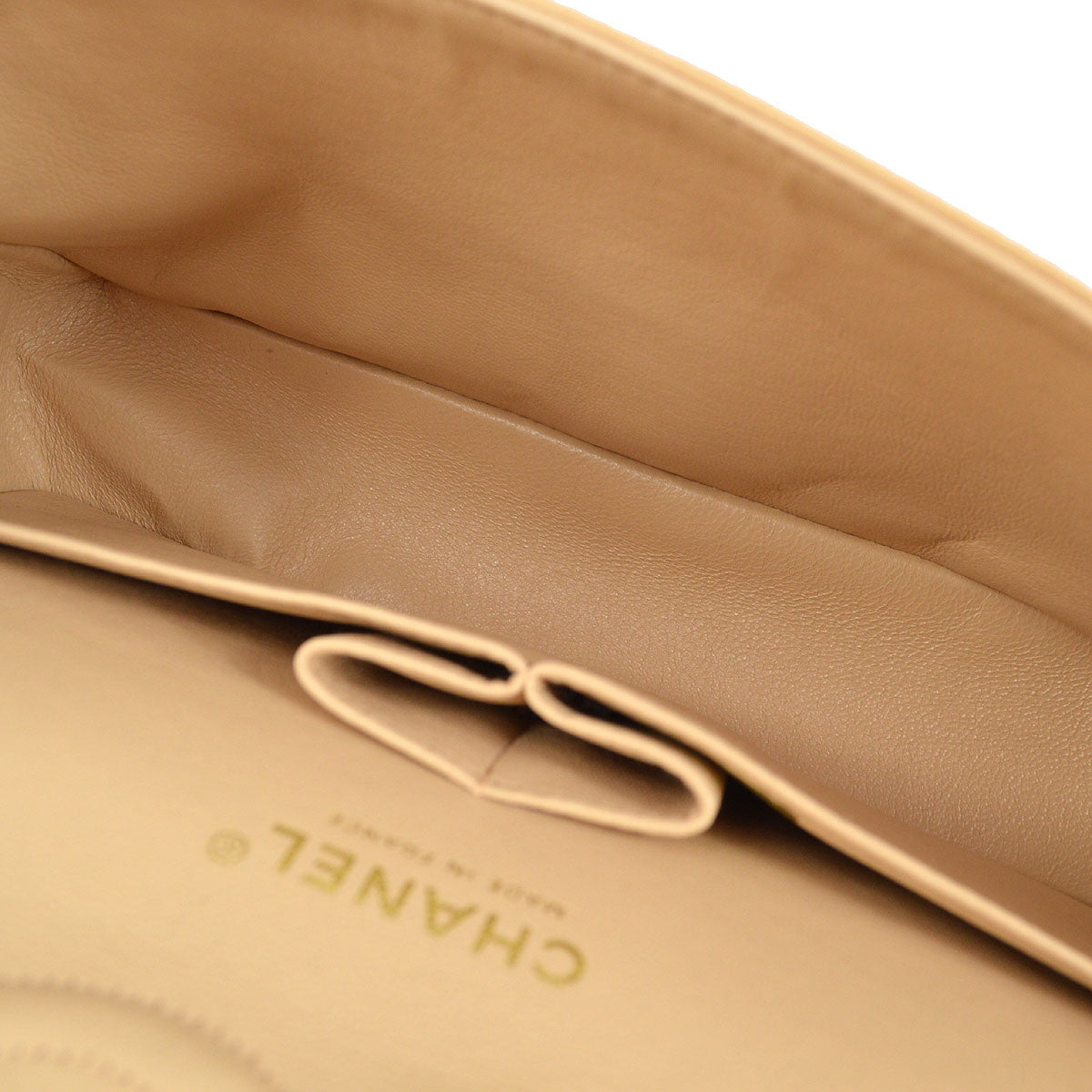 CHANEL 2004-2005 Classic Flap Medium Beige Lambskin