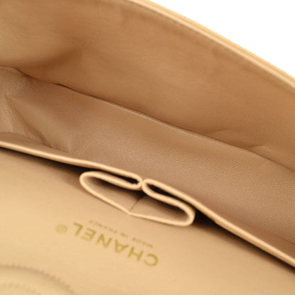 CHANEL 2004-2005 Classic Flap Medium Beige Lambskin