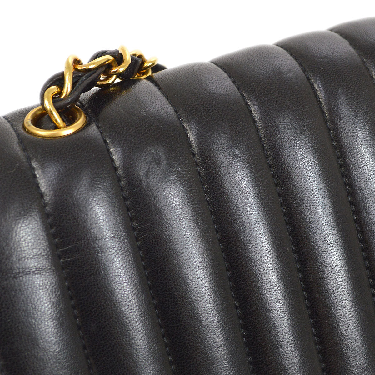CHANEL 1994-1996 Black Lambskin Vertical Evening Bag