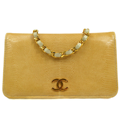 CHANEL * 1986-1988 Beige Pushlock Full Flap Mini
