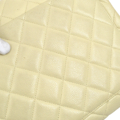 CHANEL 1996 Ivory Caviar Straight Flap Large