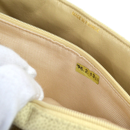 CHANEL 1996 Ivory Caviar Straight Flap Large