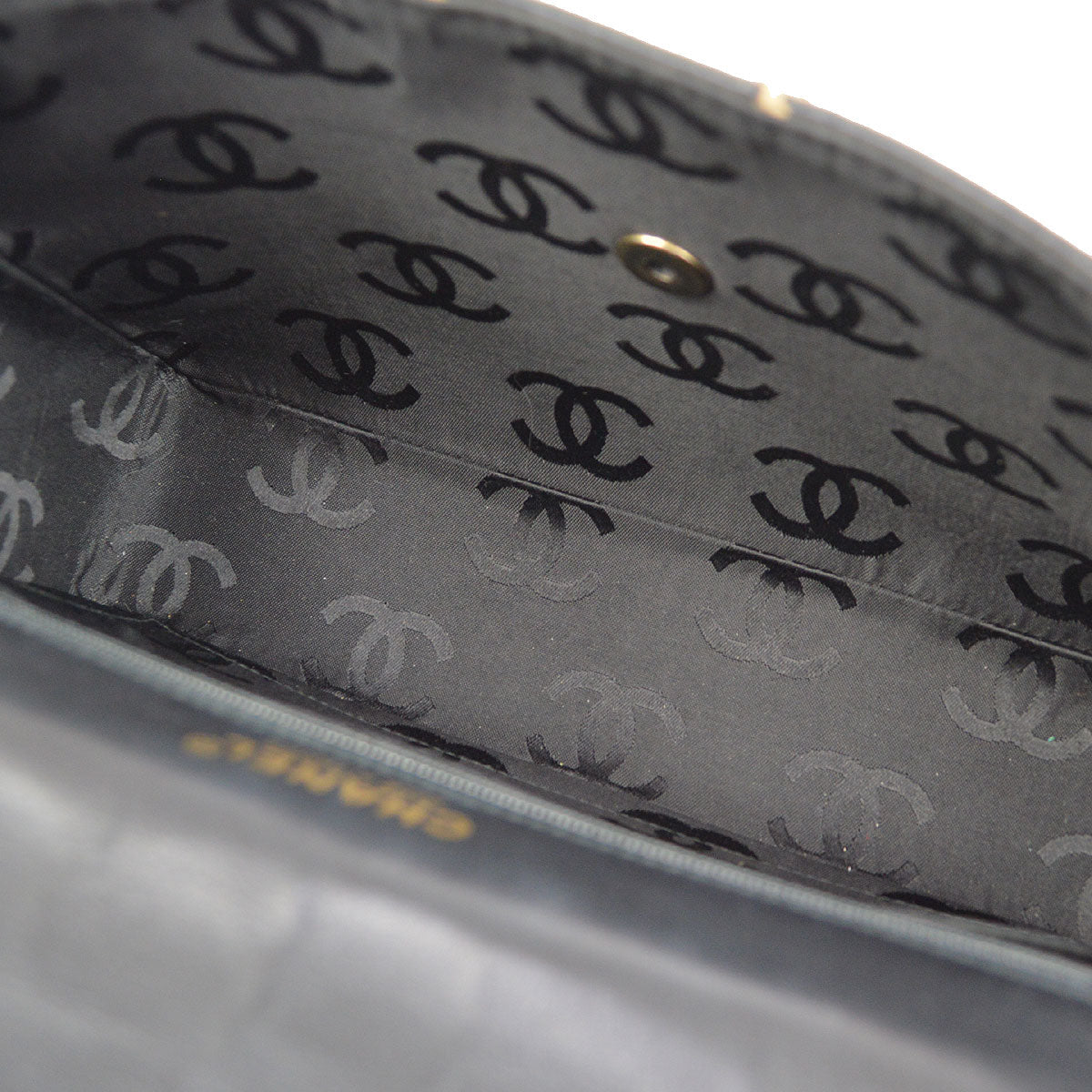 CHANEL 2000-2001 Gunmetal Hardware Wild Stitch Straight Flap Large