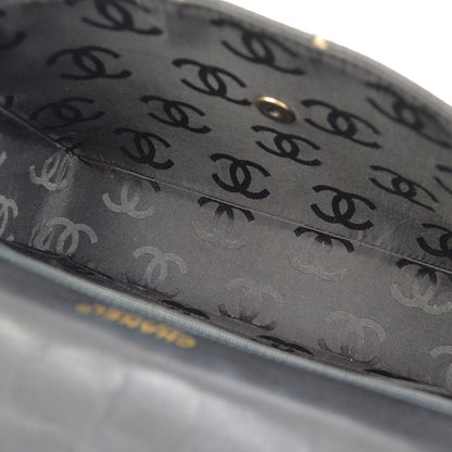 CHANEL 2000-2001 Gunmetal Hardware Wild Stitch Straight Flap Large