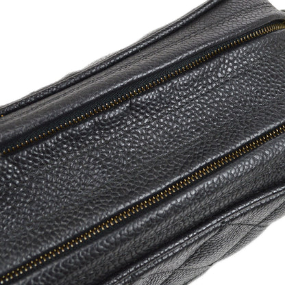 CHANEL 1991-1994 Black Caviar Diamond Camera Bag Mini