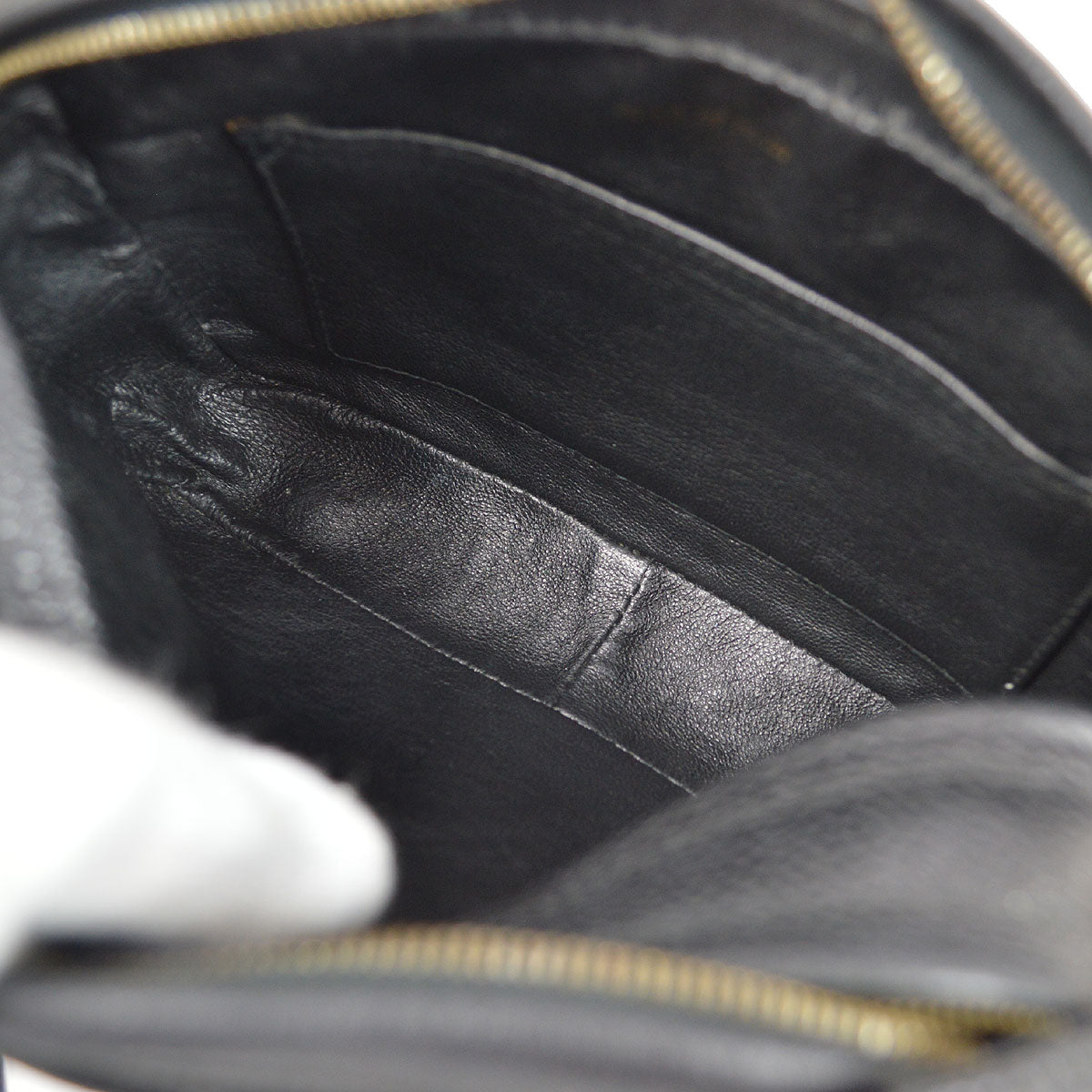 CHANEL 1991-1994 Black Caviar Diamond Camera Bag Mini
