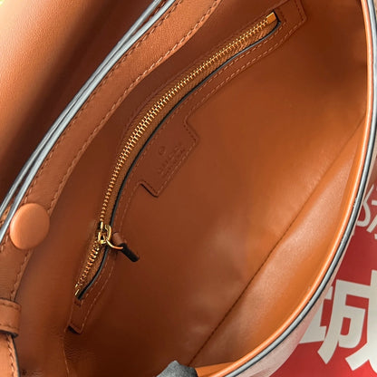 Gucci BLONDIE SHOULDER BAG 28 IN BRONZE BROWN LAMBSKIN GOLD HARDWARE
