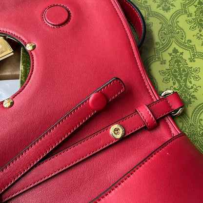 Gucci BLONDIE SHOULDER BAG 28 IN RED LAMBSKIN GOLD HARDWARE