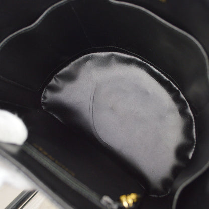 CHANEL 1996-1997 Black Caviar Chevron Vanity Handbag