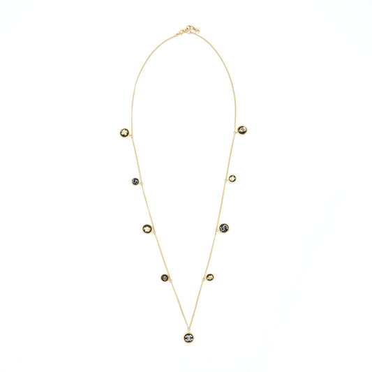Chanel Charm Long Necklace Gold Tone