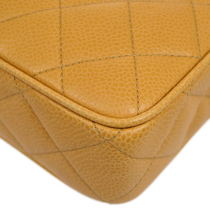 CHANEL 1994-1996 Pocket Camera Bag Mini Beige Caviar