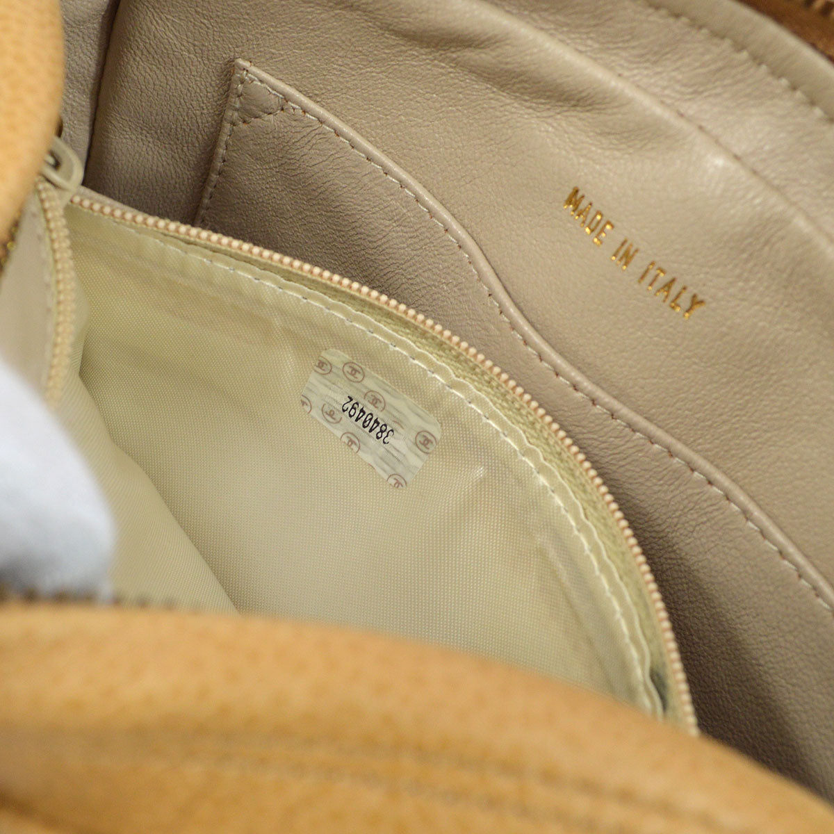 CHANEL 1994-1996 Pocket Camera Bag Mini Beige Caviar
