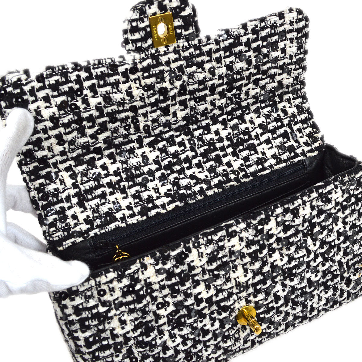 CHANEL 1994 Tweed Top Handle Bag