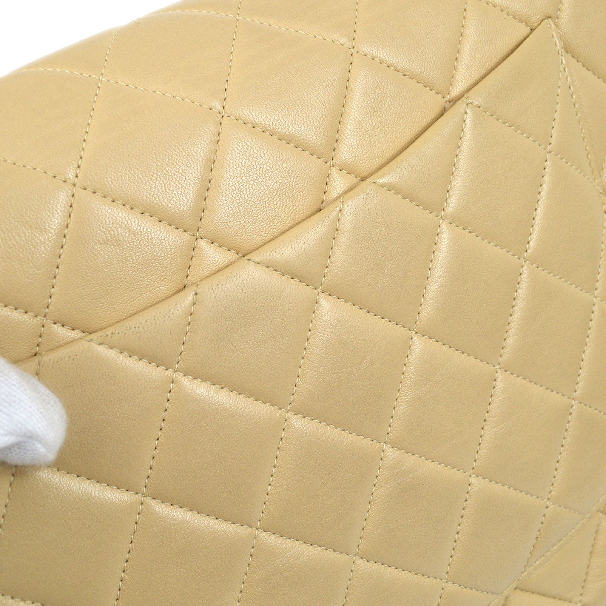 CHANEL 1994-1996 Beige Lambskin Classic Flap Jumbo