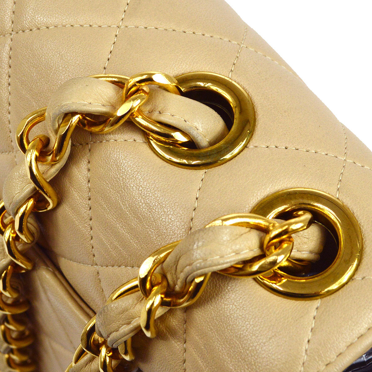 CHANEL 1994-1996 Beige Lambskin Classic Flap Jumbo