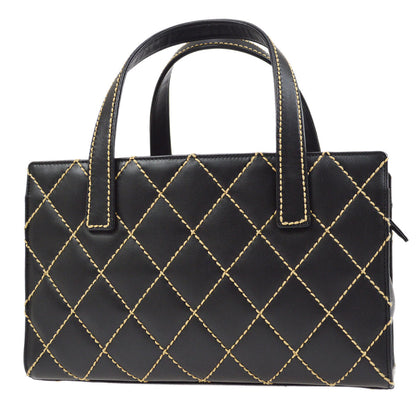 CHANEL 2004 Black Calfskin Wild Stitch Handbag