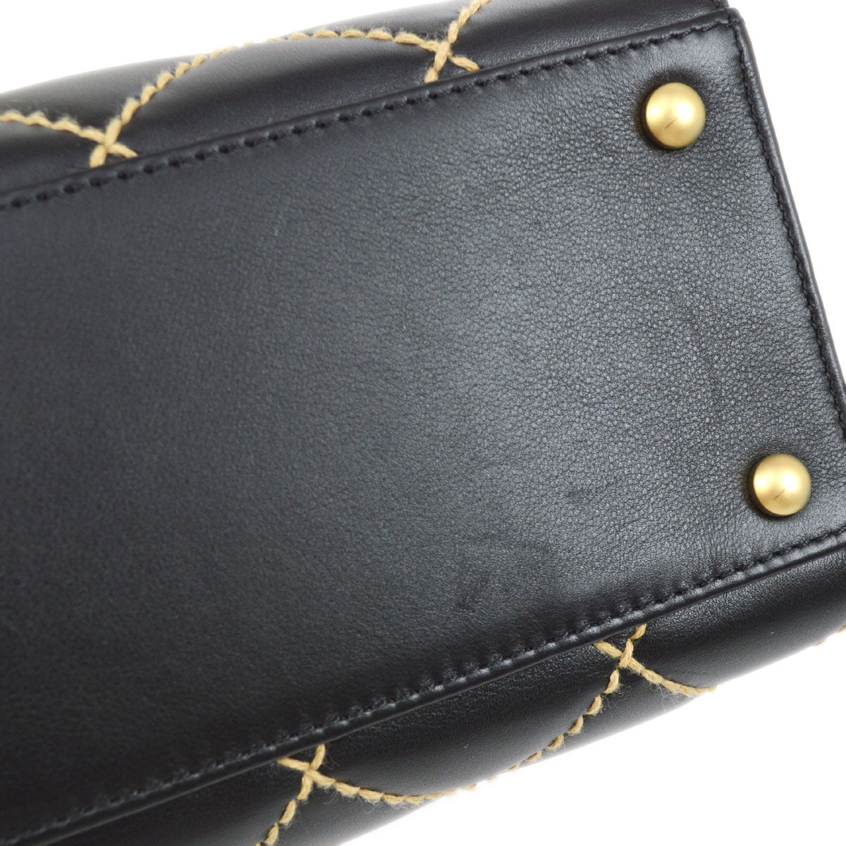 CHANEL 2004 Black Calfskin Wild Stitch Handbag
