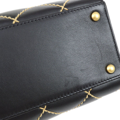 CHANEL 2004 Black Calfskin Wild Stitch Handbag