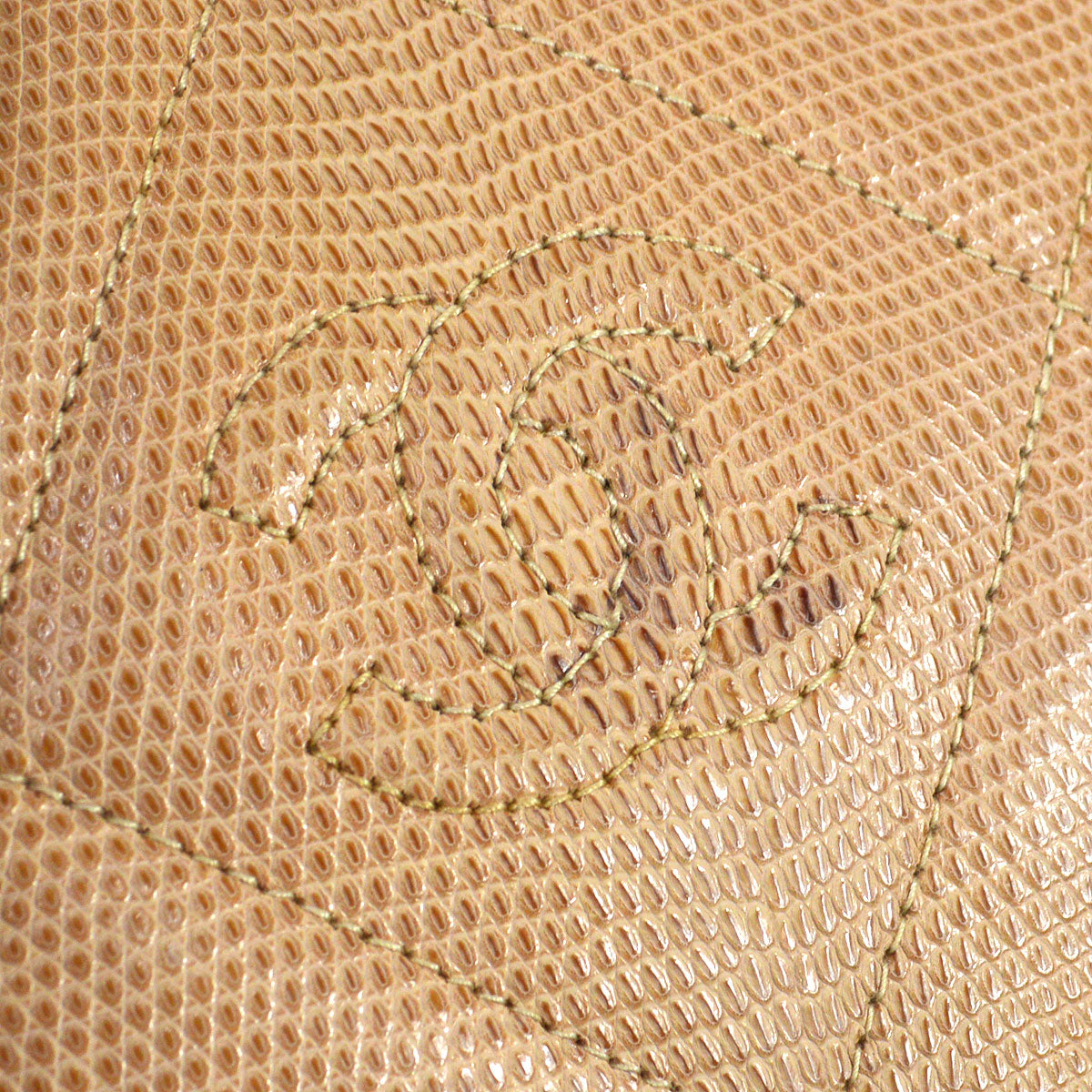 CHANEL * 1986-1988 Beige Lizard Diamond Camera Bag Mini