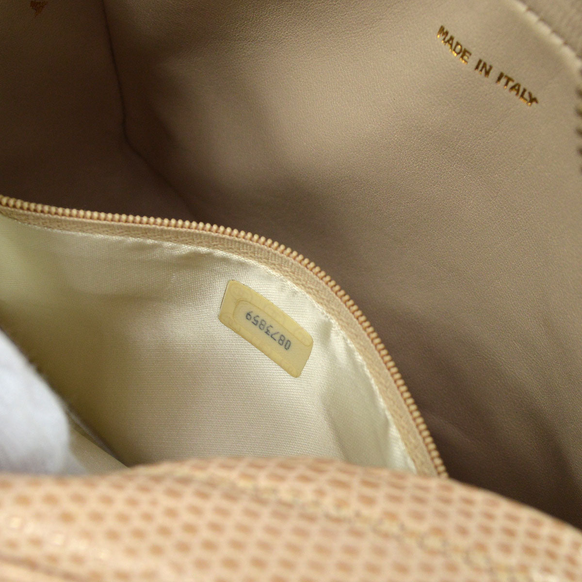 CHANEL * 1986-1988 Beige Lizard Diamond Camera Bag Mini